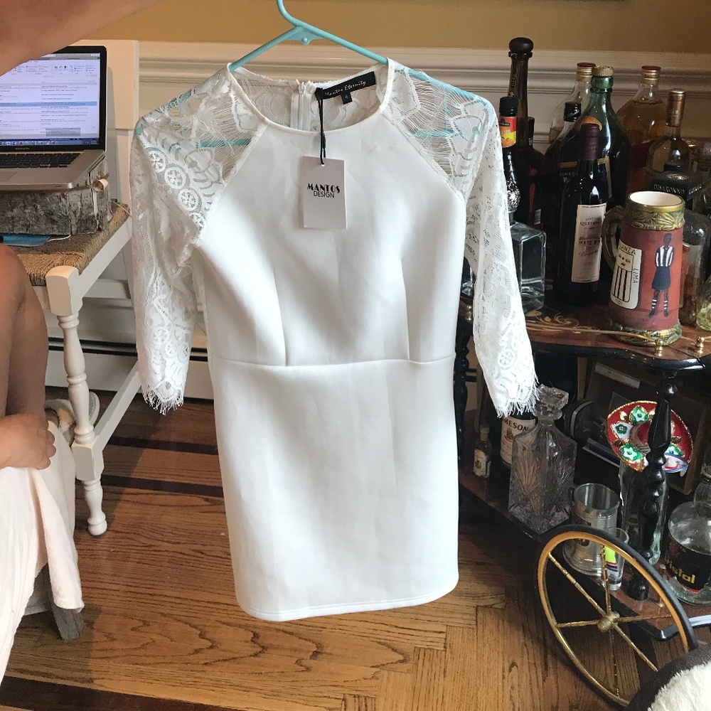 White Midi brand new laced dress